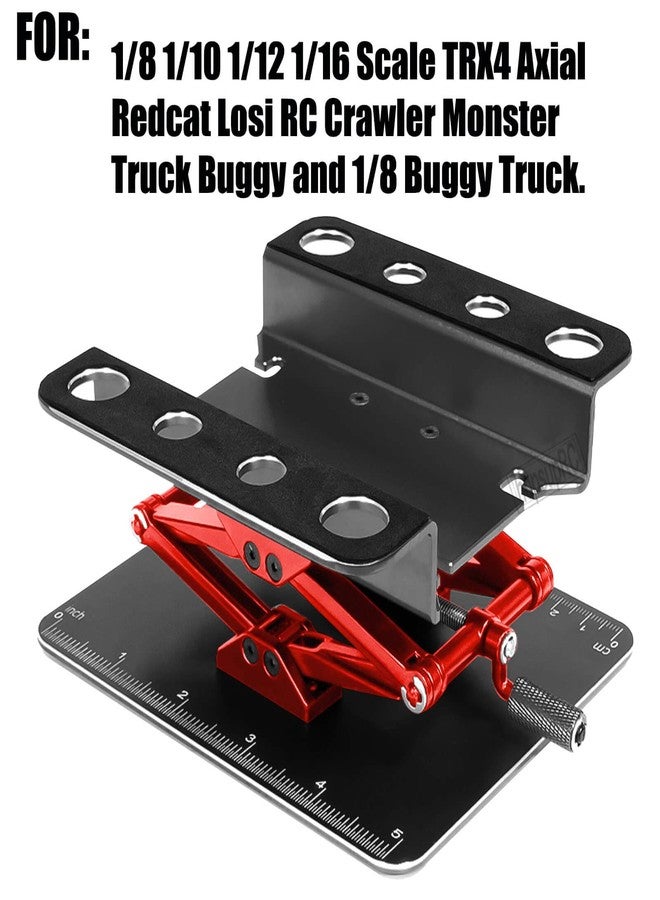 hopsupRC حامل إصلاح سيارات التحكم عن بعد من هوبس أب آر سي، مناسب لسيارات TRX4 و Axial و Redcat و Losi RC بمقياس 1/8 و 1/10 و 1/12 و 1/16، مصنوع من الألومنيوم، قابل للدوران 360 درجة، أسود اللون. - Image 2